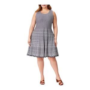 Nic + Zoe dress Heritiage twirl sleeveless blue size 2X